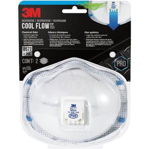 3M P95 Particulate Respirator 8577, 2 Pack, Carbon Layer For Odor Reduction, Features COOL FLOW Exhalation Valve, NIOSH-APPROVED, Advanced Filter Media For Easy Breathing, Comfortable (8577C2-DC-PS)