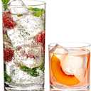 Elegant Acrylic Drinking Glasses [Set of 16] Attractive Clear Plastic Tumblers - Unbreakable Drinkware Set Ideal for Indoor and Outdoor - Kid Friendly