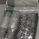 Clawsoff 100 Pack 12 oz Disposable Coffee Cups with Lids, Insulated Ripple Wall To-Go Paper Coffee Cups Suitable for Chocolate Cocoa and Hot/Cold Drinks (Grey) (Gray)