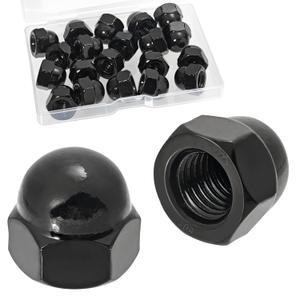3/8"-16 Acorn Nuts,20PCS Black 304 Stainless Steel(18-8) Acorn Cap Nuts (Black, 3/8"-16(20PCS))