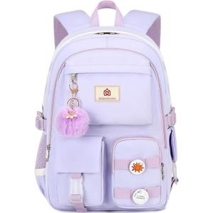 Hidds Laptop Backpacks 15.6 Inch College Backpack Elementary Middle High School Bag Large Cute Bookbags Anti Theft Travel Back Pack Casual Daypack Kids Book Bag for Teens Girls Women Students-Purple