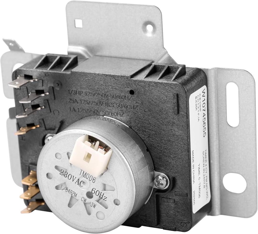 Upgraded W10745655 W10857612 W10436308 W11043389 Dryer Timer Compatible with Whirlpool Amana Maytag 230VAC 60Hz Dryer Timer