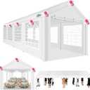 COBIZI 10x30ft Party Tents for Parties Heavy Duty, Wedding Tent, Carport, Carpas para Fiestas with Removable Sidewalls & Built-in Sandbag, UV50+, Waterproof, White