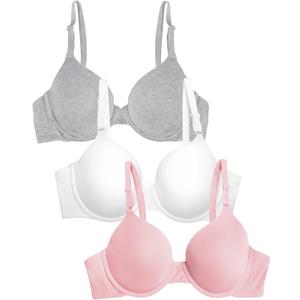 Fruit of the Loom Women's Smooth Cotton T-Shirt Bra Pack - Ultra-Soft, Flexible, and Invisible Under Tees (38DD)