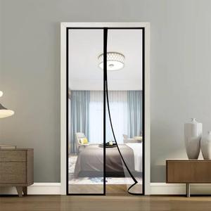 Transparent Insulated Door Curtain, Magnetic Thermal Door Cover Screen Door Self-Closing Privacy Door Screen Hands Free for Patio, Kitchen, Bedroom, Air Conditioner Room, Fits Doors up to 36" x 82"