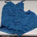 Oberitiny Women Pajama Set Lace Trim Short PJ Set V Neck Sleeveless Sleepwear Drawstring Waist Nightwear M