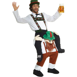Morph One Size Fits Most Bavarian Piggyback Costume, Brown, White and Black, one size