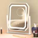 Lighted Makeup Mirror, Hollywood Vanity Mirror with Lights, 3 Color Lighting Modes, Detachable 5X Magnification Mirror, Smart Touch Control, 360Rotation (12in. White) Title Generator Brand