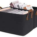 CHICVITA 30L Large Fabric Closet Bins for Shelves, 2Pack, Black