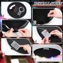 2 Pcs 14 Inch LED Light up Serving Tray No Slip Multicolor Flashing Black Plastic Round Bar Serving Tray for Restaurants Bars Clubs Cocktail Night Party