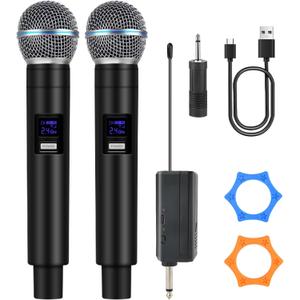 Professional Wireless Microphone for Podcast, Karaoke & Singing 2.4GHz Portable Dynamic Mic with 150ft Range, 8H Battery,Micrfono Inalmbrico for Streaming & Live Performance