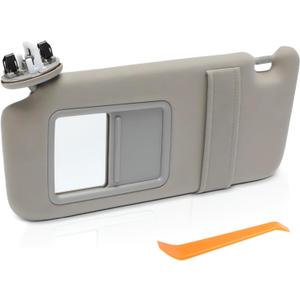 Sun Visor Left Driver Side Compatible with 2007 2008 2009 2010 2011 Toyota Camry Without Sunroof Replace 74320-06780-B0, 74320-33B81-B0,Gray