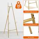 Metal Easel Stand with Chain Support for Mirror,Iron Floor Easels for Display Wedding Sign,58 Inch Adjustable Arts & Crafts Easels(Gold)