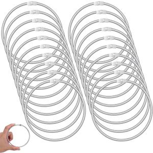 20 Pack Loose Leaf Binder Rings, 4 Inch Extra Large Key Ring, Metal Book Rings for Index Cards, Keys, Memos, Photos, DIY Crafts, Office and Home Use, Silver