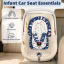 Baby Car Seat Head Support & Strap Covers, Upgraded 2-in-1 Infant Car Seat Insert Cushion for Newborn Girls, Perfect for Carseat, Stroller, Swing, Extra Soft, Dinosaur