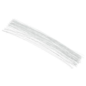 Patikil 28 Gauge 14" Floral Stem Wire, 100 Pcs Paper Wrapped Iron Artificial Flower Stem Accessories for DIY Bouquet and Craft Decoration, White