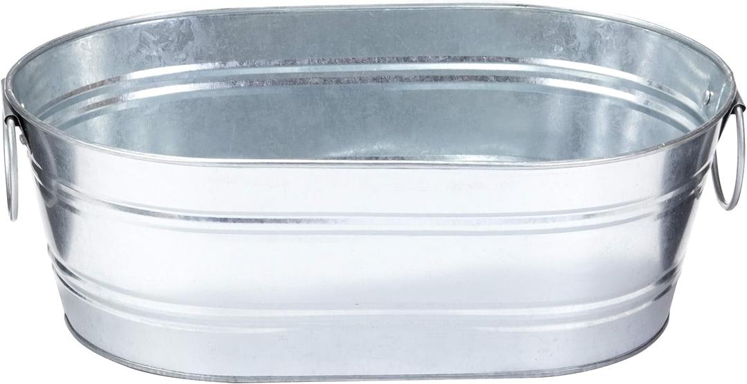 Little Giant Miller Manufacturing Galvanized Oval Tubs Steel Durable Heavy Duty 2 Gallon (Pack of 4)