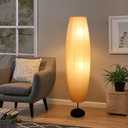 XENOID Paper Floor Lamp - Rice Paper Lantern Floor lamp Modern Large Floor Lamp for Bedroom,Living Room, Soft Light Lamp (12*12*53 IN)