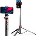Eicaus 72'' Phone Tripod - Upgraded, Stable, and Portable Tripod for iPhone 15/14/13, Android, Cameras and Action Cameras (Black)