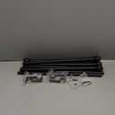 2 Pack Black Curtain Rods for windows 32 to 62 inch, 5/8 inch Splicing Heavy Duty Metal Curtain Rod Set with Brackets