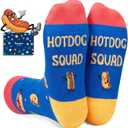 HAPPYPOP Food Socks for Men Women - Funny Burger Taco Gifts, Hot Dog Taco Socks