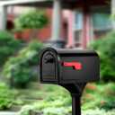 Architectural Mailboxes 7980B-10 Roxbury Mount Mailbox and Premium Steel Post Combo, Medium, Black