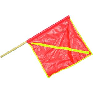 Mutual Industries 14962-27-18 Reflective Heavy-Duty Safety Traffic Warning Flag, 18" x 18" x 27" (Pack of 1)