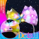 Unsutuo Light Up Bow Headbands Christmas Hair Band Rave Hair Accessories for Women (Yellow and Pink-Color Light, One size)