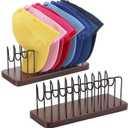 Hat Organizer for Baseball Caps, Hat Rack Stand for 20 Hats Wood Metal Hat Holder Storage Baseball Cap Organizer for Closet Dresser Desk (Brown, 2 Packs)