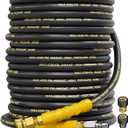 4200PSI Pressure Washer Hose 100FT with 3/8" Swivel Quick Connect for Cold/Hot Water, Kink Resistant Steel Wire Braided,1/4" Wear Resistant Power Washer Hose with 2 M22 14mm Adapter Set
