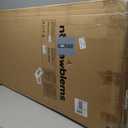 No Pawblems 55.1" Extra Tall Pet Gate for Cat/Dog, 29.9-44.4" Wide Auto Close Tall Cat Gate, NO Drilling Pressure Mounted for Doorways/Hallways, 1.37" Narrower Bar Spacing, White