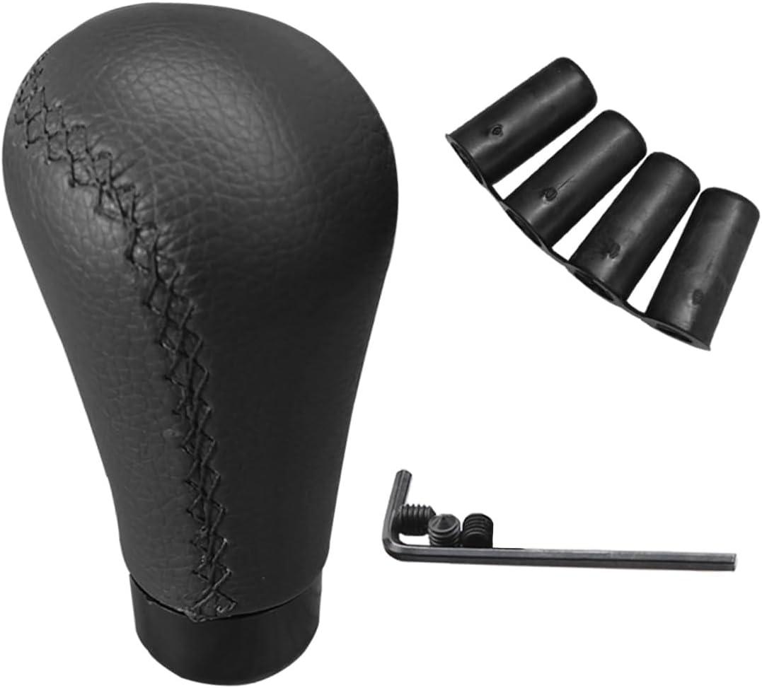 ZIMISI 5 Speed Shifter Knobs, Manual Transmission Shifting Stick Handle, Leather Car Gear Shift Knob, Universal Car Shifter Lever Replacement Accessories for Most Manual Vehicles (Black)