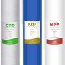 SimPure Whole House Water Filter Cartridges 5 Micron 20" x 4.5" PP+CTO+GAC/KDF 3-Stage Sediment Carbon and Heavy Metal Filter Set, for DB20P-3KDF, WGB32B-KS, DGD-5005-20, FC25B, 1 Set