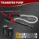 FUELIO Gas Transfer Pump Battery Powered - Fuel Transfer Pump with Nozzle - Battery Operated Gas Pump With 3 FT Long Hose 2.2 GPM Transfer Pump For Water Kerosene Gas Can