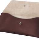 Succor Genuine Leather Utility Pouch - Leather Cash Envelope Wallet & Money Holder, Reusable Budget Organizer & Retro Clutch for Men & Women - 7.5x3.5 inch, Maroon