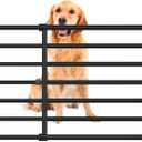 ZenithGate Expandable Dog Gate, 21"-40" Width, Indoor & Staircase, Pressure Mount, Step Over (Large, Black)