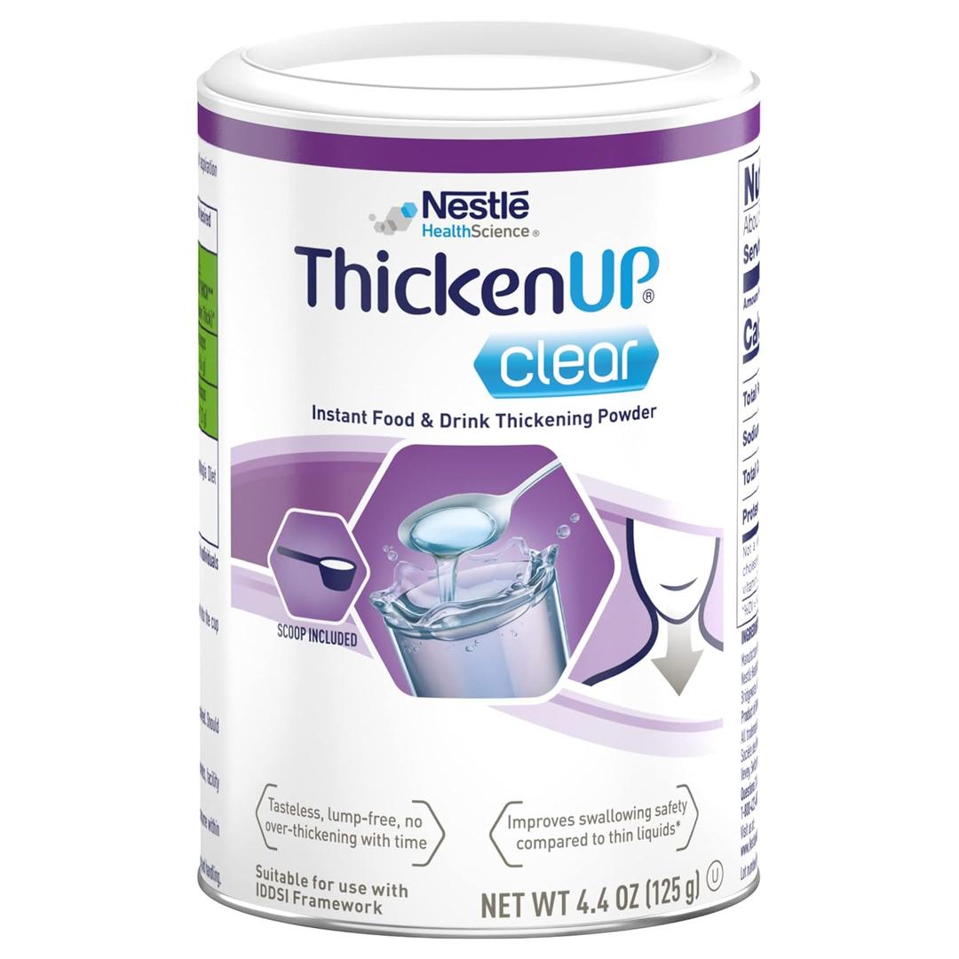 Thicken Up Clear Instant Food & Drink Thickener, Tasteless & Odorless Thickener for Liquids, For Dysphagia Patients, Unflavored, 4.4 Ounce, Pack of 1
