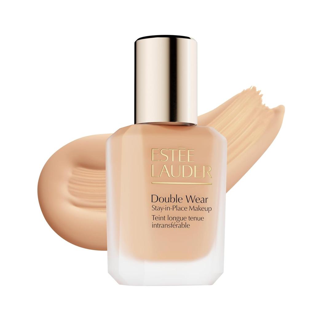 Este Lauder Double Wear Stay-in-Place Foundation Makeup | Long-Wear Matte Foundation, 1 Fl Oz (1W1 Bone - Light With Warm Undertones)