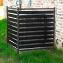 Metal Air Conditioner Fence 2 Panels - 40.27" W x 54.6" H Outdoor Privacy Screen, No Dig Wooden Privacy Screen for AC Unit, Trash Can, Pool Equipment, Yard Garden,Black