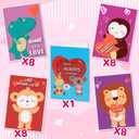 4 x ATFUNSHOP Kids Valentine Gift Cards and Box 7.9", Animal Valentines Day Cards Holder Mailbox for Kids School Classroom Exchange (1 Box, 32 Valentine Cards, 1 Teacher Card)