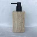 Marble Soap Dispenser Italian Imported Real Stone Hand Liquid Pump Bottle for Bathroom Countertop for Refillable Shampoo Laundry Dish Soap Lotion Dispenser White