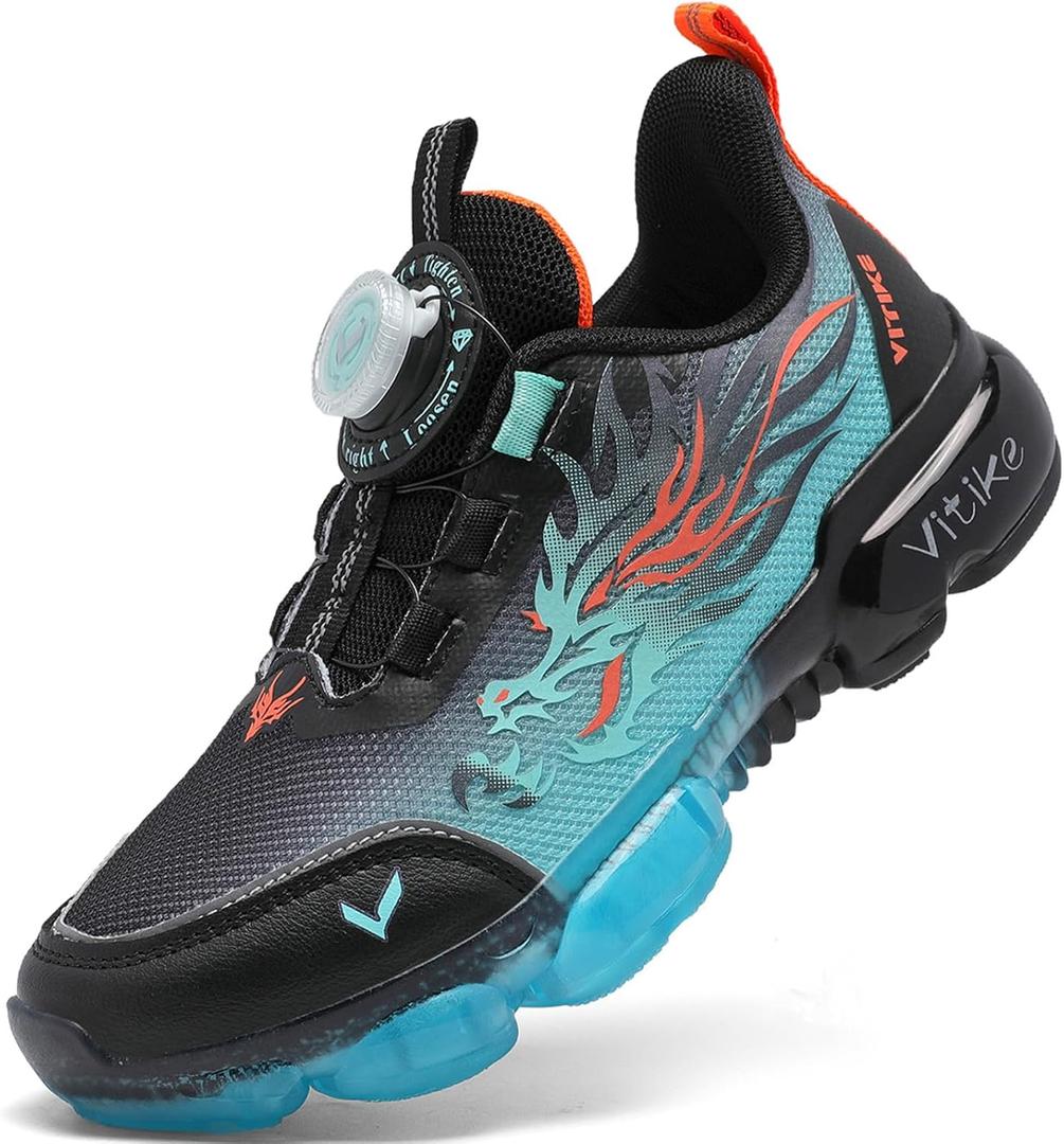 Kids Sneakers Boys Girls Running Tennis Shoes Athletic Sports Casual (13 Little Kid, Blue Black-8202)