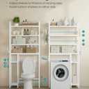 SONGMICS Over the Toilet Storage, 4-Tier Over Toilet Bathroom Organizer with Adjustable Shelves, 10.2 x 32.7 x 72.8 Inches, Space-Saving, Cloud White UBTS017W01