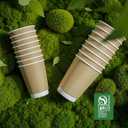 12 oz Compostable Coffee Cups 120 Pack, BPI Certified Disposable Coffee Cups 12 oz, PLA Coated Natural Kraft Paper Cups for Office, Coffee Bar & Travel