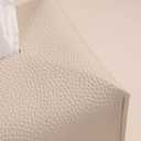 OLETHA Aesthetic Rectangle Tissue Box Cover, Medium Flat Box Tissues Holder Rectangular, Light Taupe, Standard (Fits Kleenex 110-160 ct)