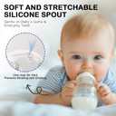 Sippy Straw Nipples for Comotomo Baby Bottles, Transition Straw Sippy Cup 100% Food Grade Silicone Soft Nipple, 8m+, Pack of 4
