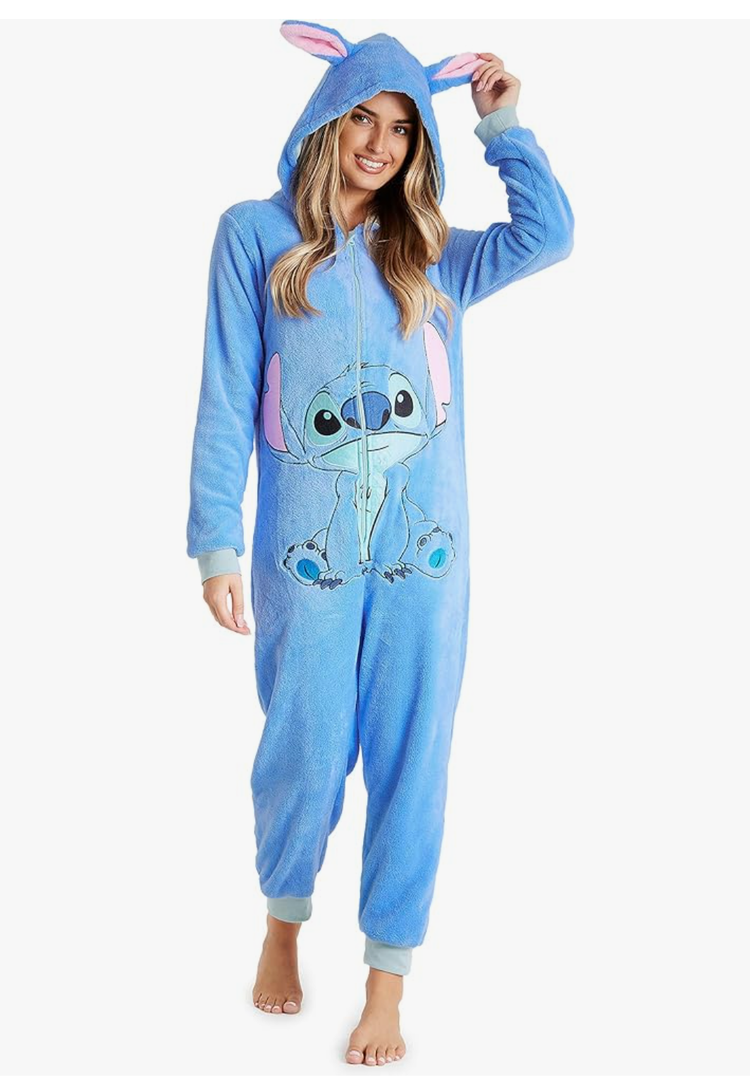 Disney Stitch Pajamas for Women - Fluffy Minnie Mouse Eeyore Maleficent Pyjamas Lounge Wear - Stitch Gifts (M)
