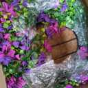 Artificial Fake Hanging Flowers Plants Baskets for Outdoors Fall Decoration, UV Resistant Faux Silk Morning Glory in Planter Realistic for Outside Porch Patio Balcony Garden Yard Home Decor