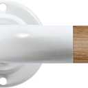 Wood Curtain Rods for Windows: 1 Inch Diameter Heavy Duty Adjustable White Curtain Rod 48" to 84"4-7ft), Wood Grain Pattern Blackout Wrap Around Room Darkening Drapery Rod for Indoor and Outdoor