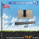 20FT Sectional Flag Pole Kit, Extra Thick Heavy Duty Aluminum Flagpoles for Outside House Inground with 3'*5' American Flag